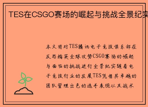 TES在CSGO赛场的崛起与挑战全景纪实